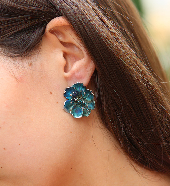 Серьги в серебре Fleur de Magique, Абрикос, фото 4